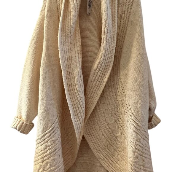 Torrid Woman's Plus-Size Ivory Chunky Knit Cocoon Open-front Cardigan Sz 26 - Picture 5 of 12